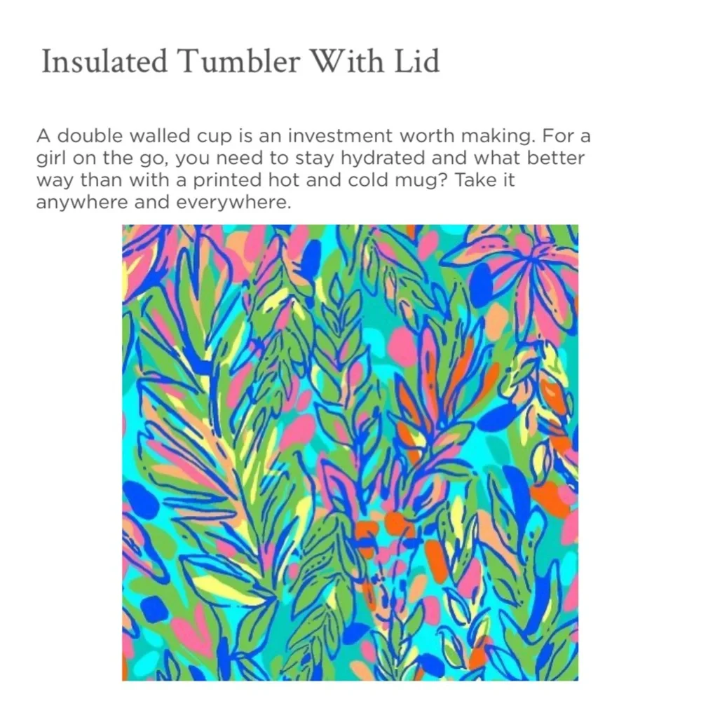 Lilly Pulitzer Double Wall Travel Tumbler in Hot Spot